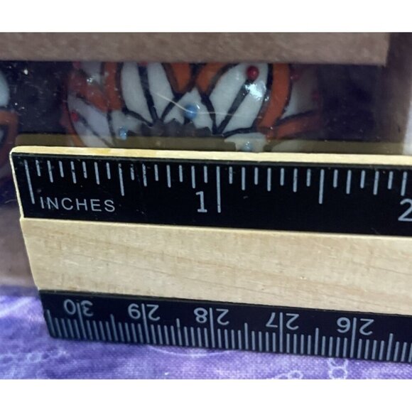 Mileh‎ Collection Ceramic Decorative Pull Knobs Handcrafted Blue Orange NEW Boho - Picture 3 of 3